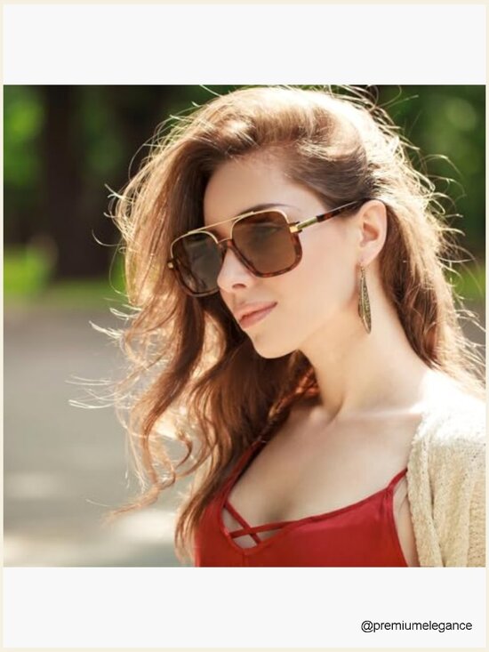 Retro Aviator Sunglasses for Women Men Polarized Trendy Square Sun Glasses 70s